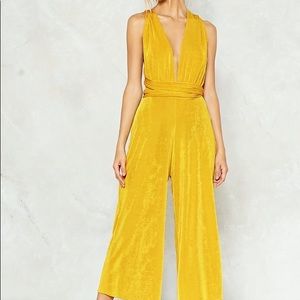 Nasty Gal Pants - Nasty Gal Yellow Velvet JumpSuit Nasty Gal Pants - Nasty Gal Yellow Velvet JumpSuit